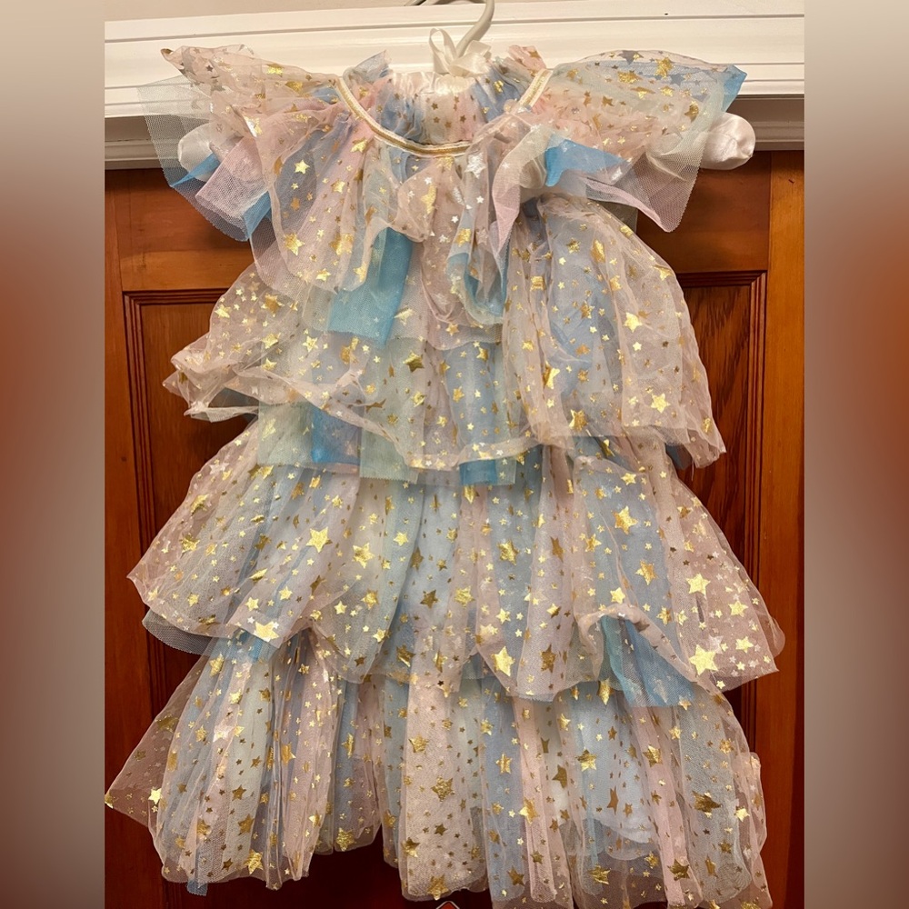 Kids Starry Blue and Pink Party Dress